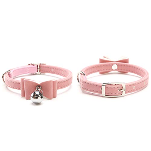 1 x Halsband für Haustiere, bunt, niedlich, Glocke, Bowknot, Katzenhalsband, Halsband, Geschenk für Haustiere, Rosa, umweltfreundlich und praktisch von Unbekannt