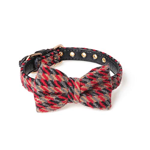 1 x verstellbares Halsband für Haustiere, PU-Leder, Schnalle, Schleife, Halsband für Haustiere, Kostüm für Hunde, Kostüm, Zubehör, Rot, robust und wirtschaftlich von Unbekannt