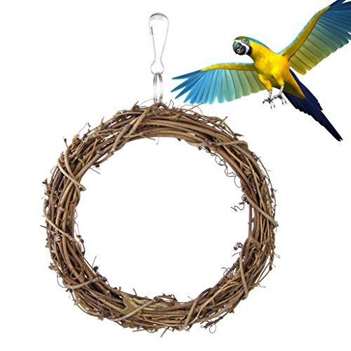 15cm Vogel Spielzeug Rattan Gewebt Schaukel Ring Hängen mit dem Haken Nymphensittiche Und Schaukel Papagei von Unbekannt