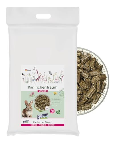 bunnyNature KaninchenTraum Young - Zwergkaninchen Alleinfuttermittel bis zum 6. Lebensmonat - Kaninchen-Futter mit 63 Erlesenen Pflanzen & Kräutern - 4kg von Bunny Nature