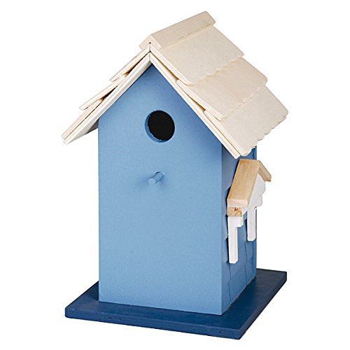 Buntes Vogelhaus Vogel-Villa Nistkasten Holz Creme 27,5cm von Unbekannt