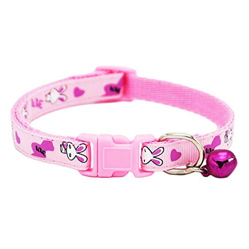 Cartoon-Design, niedlich, bedruckt, schnelle Schnalle, Katze, Welpen, Halsband für Hunde – stabile Qualität, Rosa von Unbekannt