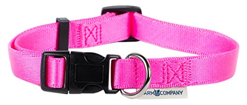 Farm Company Verstellbares Halsband aus Nylon, 20 mm x 30-50 cm, Rosa von Unbekannt