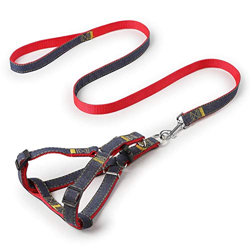 Générique 1 Set Denim Dog Leash Sicherheit Blei Sicherheitsgeschirr Verstellbar Pet Supplies für Outdoor Walking Training Kreative und nützliche Verwendung von Unbekannt