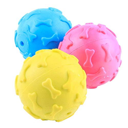 Générique Interaktives Spielzeug für Haustiere, für Hunde und Katzen, Reinigung der Zähne, Ball Squaky Chew, zufällige Farbe, 6 cm, elegant und beliebt von Unbekannt