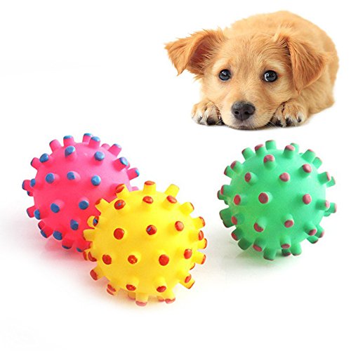 Générique Lustige weiche quietschende Hund Ball Spielzeug für kleine Hunde aus Gummi zum Kauen Welpen Spielzeug Hund Tricks Hunde Spielzeug Tiere Training Interaktive Zahnpflege von Unbekannt