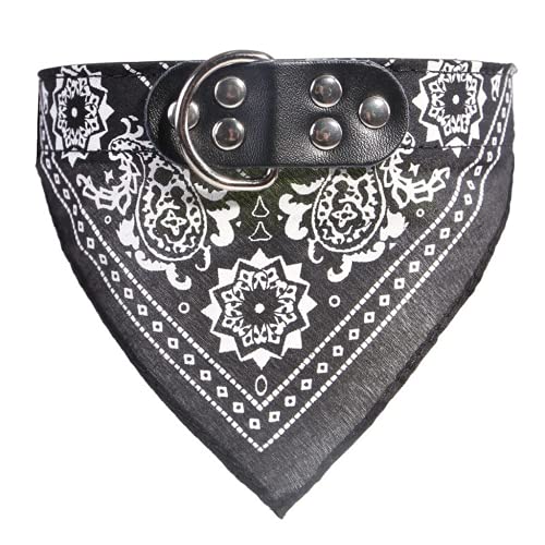 Halsband Bandanas für Haustiere, für Hunde, Katzen, Dreiecks-Lätzchen, aus PU-Leder, verstellbar, Halstuch mit Paisley-Muster für Welpenzubehör von Unbekannt