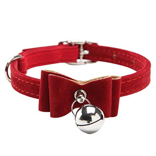 Halsband für Haustiere, Bowknot mit Glöckchenhalsband für kleine Hunde, aus Leder, Kontrollhalsband für Haustiere, Katzenhalsband von Unbekannt