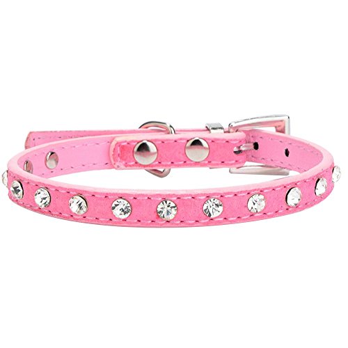 Halsband für Katzen und Welpen, Kunstleder, verstellbar, XS, Rosa, langlebig von Unbekannt