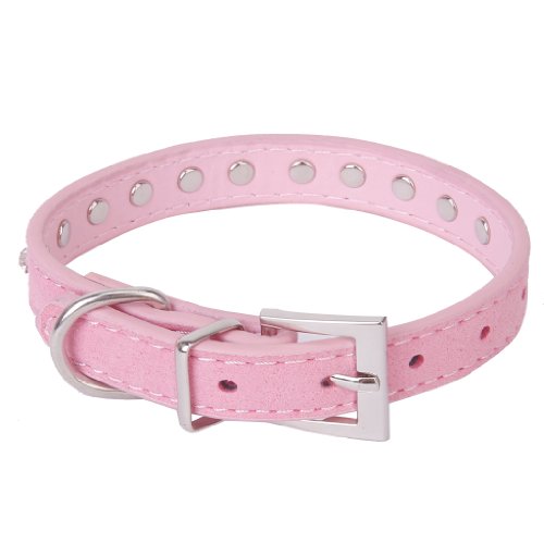 Haustier Hund Katze Kunstleder Kristall Strass Halsband Größe XS-Rosa von Unbekannt