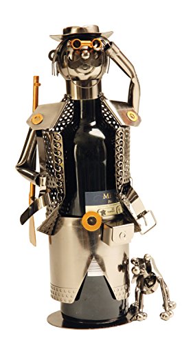 Lifestyle & More Moderner Wein Flaschenhalter Jäger aus Metall Höhe 32 cm von Lifestyle & More