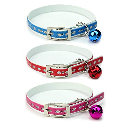 Petkissy 2 Stück Pet Cat Kitty Kätzchen verstellbar Sicherheit reflektierend Hals Halsband Jingle Bell Neu praktisch und praktisch von Unbekannt