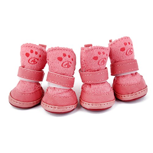 Schoene Warme Hund Welpen Haustier Baumwollgummischuhe Winter Herbst Stiefel Rosa 1 # von Unbekannt