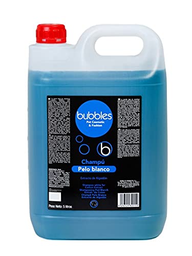 Unbekannt Bubbles® Hundeshampoo Pelo Blanco mit Baumwoll-Extrakt für weißes Fell Variante (Volumen) 5 Liter Kanister von Unbekannt