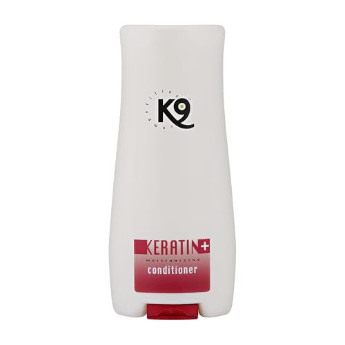 K9 Keratin + Moisture Apres-shampoing für Hunde 300 ml - Parfümfrei - Entwirren, Anti-Static, Feuchtigkeitsspendend - Hundepflege - Hundekonditioner von K9