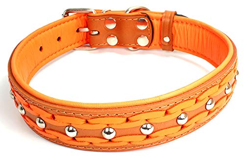 Unbekannt Sulla Echtleder gepolstertert Handmade Hundehalsband in modischen Farben geflochten M/L/XL/XXL von Unbekannt