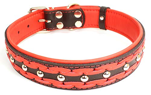 Unbekannt Sulla Echtleder gepolstertert Handmade Hundehalsband in modischen Farben geflochten M/L/XL/XXL von Unbekannt