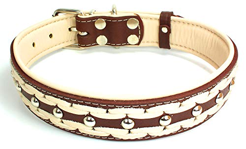 Unbekannt Sulla Echtleder gepolstertert Handmade Hundehalsband in modischen Farben geflochten M/L/XL/XXL von Unbekannt