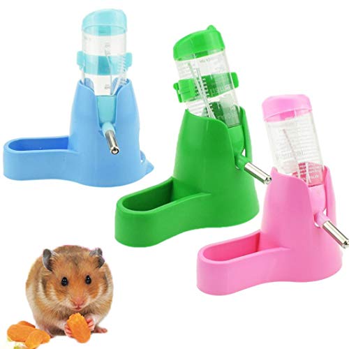 Wasserflasche für Hamster, 80 ml, 3-in-1, Wasserspender für Kaninchen, mit Basis, Wasserspender für kleine Tiere, zufällige Farbe, bequem und umweltfreundlich von Unbekannt