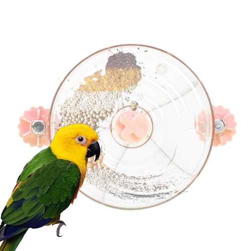 Bird Feeder Wheel, Swivel Cage Toy, Rotating Bird Feeding Tool, Parrot Exercise Toy with Easy to Install and Secure for Conures, Budgies, Cockatiels, or Parakeet, 1 Piece von Ungtyb