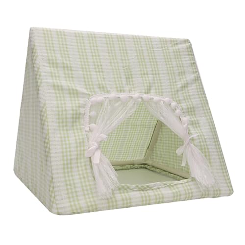 Hamster Bed, Soft Bunny Triangle Hideaway, Cozy Small Animal Bed, Display Tent Cage Accessories, Washable Bunny Beds, Green White Hamster Bed, Small Animal Hideaway for Small Animals von Ungtyb