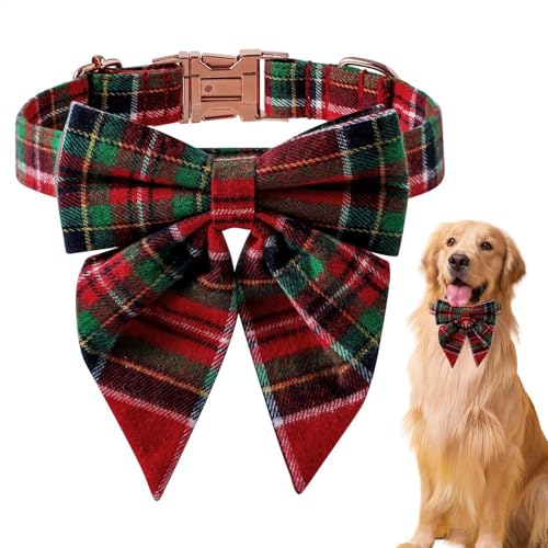 Holiday Dog Collars, Adjustable Dog Bow Tie, Plaid Dog Collar, Bowknot Pet Collars, Quick Release Dog Collar, Puppy Bow Tie Collar, Cute Dog Bow Tie Collar for Holiday Occasions von Ungtyb