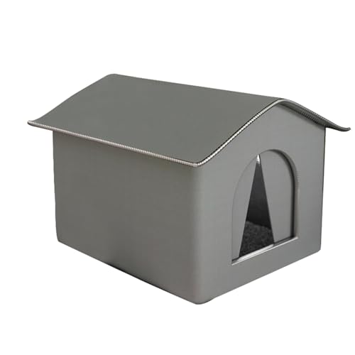 Outdoor Cat House, Foldable Cat Shelter, Winter Cat Shelter, Collapsibles Cat House, Pet Shelter, Waterproof Pet Tent for Outdoor Use, Cats, Small Dogs (Blue, Gray) von Ungtyb