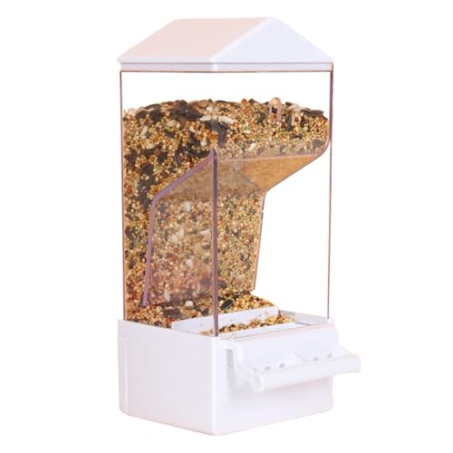 Smart Parakeet Feeder, Large Clear Food Dispenser, Anti-Spill Automatic Feeding Container with a Sturdy Clip or Screw Mechanism for Birds and Small Pets, 8.27x3.54 Inches von Ungtyb