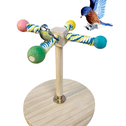 Tabletop Bird Perch, Paw Grinding Pole for Birds, Wooden Parrot Standing Fork, Parakeet Enrichment Branch for Macaw and Lovebirds, 7,87 x 8,66 x 9,45 Zoll von Ungtyb