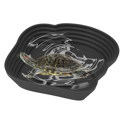 Tortoise Water Bowl, Turtle Bath Pool, Anti Slip Water Dish, Reptile Drinking Bowl with Naturalistic and Realistic Design for Turtles, Snakes, and Amphibians, 1 Piece von Ungtyb