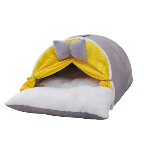 Überdachtes Katzenbett, halb geschlossenes Katzenbett, Kuppelförmiges Katzenbett, Schlafbetten für Katzen mit weichem und bedecktem Design 22,44 x 15,75 x 12,6 Zoll für einen bequemen Schlaf von Ungtyb