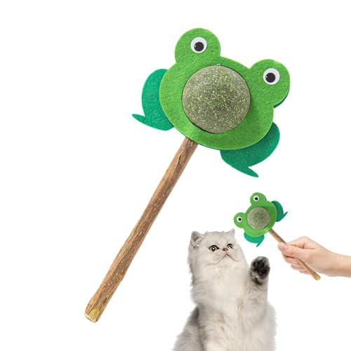 Ungtyb Interactive Cat Toys, Teeth Cleaning Frog Toy for Indoor Cats, Cat Chew Sticks for Aggressive Chewers, Oral Care Catnip Toy, Enrichment Toys for Cats with Teeth Cleaning Benefits von Ungtyb