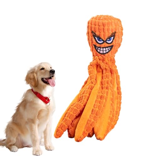 Ungtyb Octopus Dog Toy, Squeaky Tug of War Plush, Interactive Chew Toy for Puppies, Small, Medium, Large Breeds, Bite-Resistant Enrichment Play Toy for Training and Fun, 14.17x3.94 Inches von Ungtyb