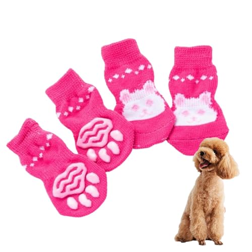 Ungtyb Rutschfeste Socken für Hunde, niedliche Hundesocken – Schutz für warme Pfoten mit Tiermotiven, niedlicher Pfotenschutz zum Verhindern von Lecken, Bissen, weiche Socken für von Ungtyb