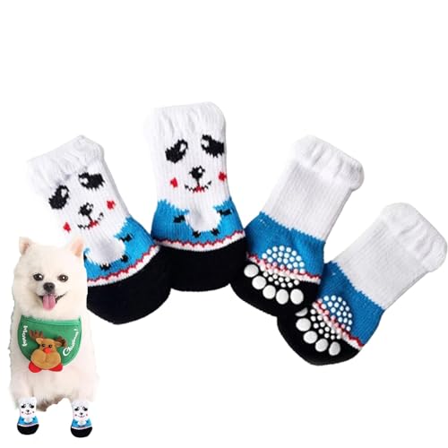 Ungtyb Rutschfeste Socken für Hunde, warme Hundeschuhe - Rutschfester Pfotenschutz mit Tiermotiven - Verschleißfeste Katzensocken für Partygeschenke, weiche Socken für von Ungtyb