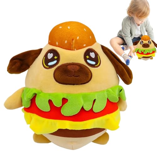 Ungtyb Stuffed Hamburger Dog Toy, Plush Burger Shaped Pet Chew, Soft and Cuddly, Cheeseburger Stuffed Toy, Fun Playtime and Comfort for Dogs and Kids, 7.87 Inches von Ungtyb