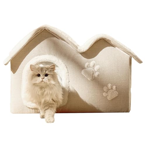 Warmes Katzenhaus Outdoor Katzenhaus für den Winter, Katzenversteck für Indoor-Katzen, Katzenbetthöhle, rutschfestes Katzenhaus für den Winter, kleines Katzenhaus, gemütliches Katzenbett für den von Ungtyb