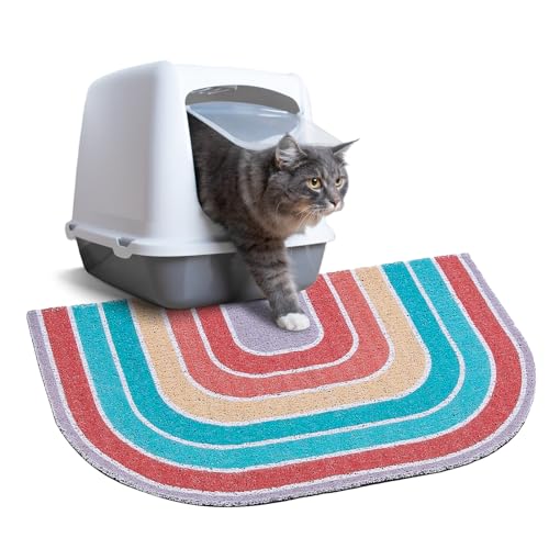 Unicorn Catcher Katzenklo Matte Qualität Katzenklo Matte Groß rutschfest Katzenklo Matte Streu Fangmatte Weiche Kitty Katzentoilette Matte Kompatibel Zwei Katzentoiletten Katzenprodukte Leicht zu von Unicorn Catcher