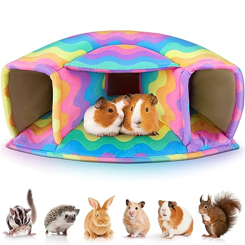 Unicorn Catcher Meerschweinchen-Versteck großes Meerschweinchenbett, gemütliches Meerschweinchenhaus, warm, Meerschweinchentunnel, waschbar, Meerschweinchen-Zubehör für kleine Haustiere, Hamster, von Unicorn Catcher