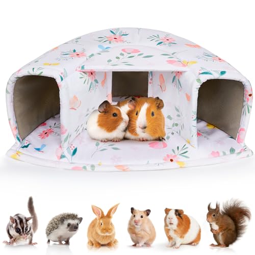 Unicorn Catcher Großes gemütliches Haustierbett und Tunnel, warm und waschbar, geeignet für Meerschweinchen, Hamster, Chinchillas und Hasen von Unicorn Catcher