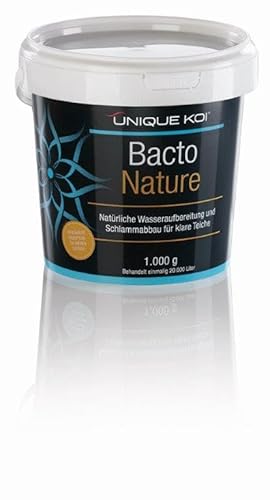 Unique Koi Bacto Nature 5000g für 100000 L Teichwasser Biostarter Filterbakterien Teichschlammentferner zur Reinigung von Laub, Schlamm und Ablagerungen von Unique Koi