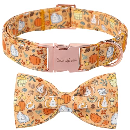 Halloween-Hundehalsband mit Schleife, Unique style paws Kürbis-Hundehalsband, ausgefallenes Haustiergeschenk für Halloween, passend für kleine, mittelgroße und große Jungen-Mädchen von Unique style paws