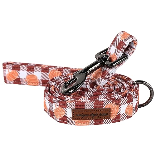 Unique Style Paws Baumwolle Hundehalsband mit Schleife Halloween Kürbis Plaid Hundehalsband mit Fliege für Kleine Mittlere Große Hunde Haustiere Geschenke von Unique style paws