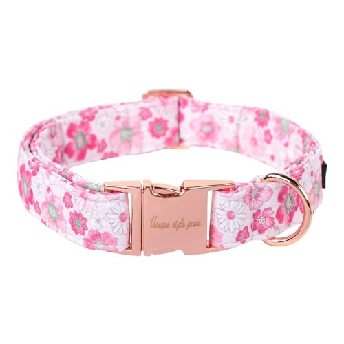 Unique Style Paws Sommer-Hundehalsband, niedliches Mädchen-Hundehalsband mit Blumenmuster, bequem und atmungsaktiv, Welpenhalsband für Hunde, Katzen, Geschenke von Unique style paws