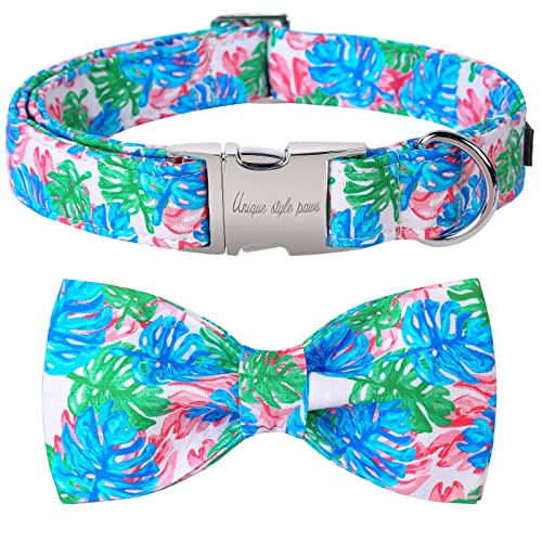 Unique style paws Haustierhalsband mit Fliege, bequemes und langlebiges Hundehalsband, Bananenblatt, Hundehalsband, Geschenk für kleine, mittelgroße und große Hunde und Katzen, M Unique style paws Haustierhalsband mit Fliege, bequemes und langlebiges Hundehalsband, Bananenblatt, Hundehalsband, Geschenk für kleine, mittelgroße und große Hunde und Katzen, M von Unique style paws