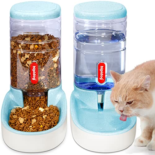 UniqueFit Pets Cats Dogs Automatic Waterer and Food Feeder 3.8 L with 1* Water Dispenser and 1 * Pet Automatic Feeder (D-Blue) von UniqueFit