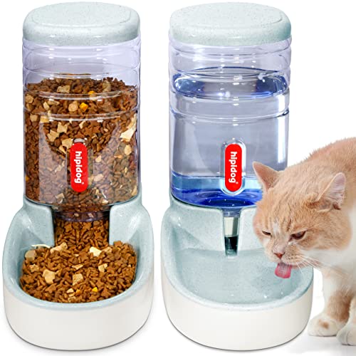 UniqueFit Pets Cats Dogs Automatic Waterer and Food Feeder 3.8 L with 1* Water Dispenser and 1 * Pet Automatic Feeder (Grau) von UniqueFit