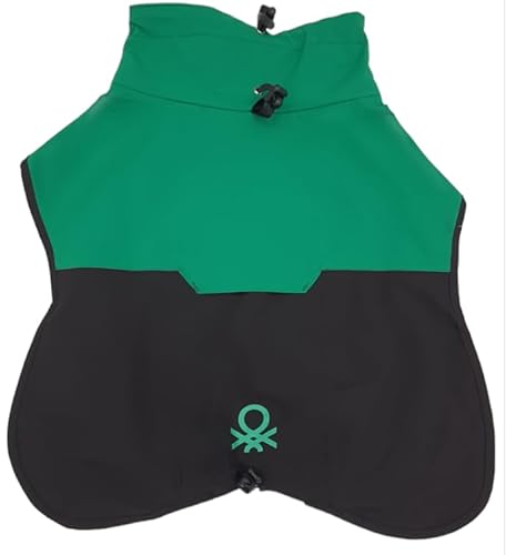 Benetton Regenmantel für Hunde, Regenmantel für Hunde, warme Jacke für Haustiere, verstellbarer Regenmantel für kleine, mittlere und große Hunde (Large, Grün) von United Colors of Benetton