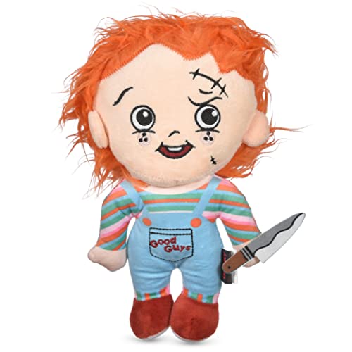 CHUCKY 22,9 cm Plüschtier für Hunde | Mittelgroßes Quietschspielzeug für Hunde | Kauspielzeug für Hunde | Horror-Film-Spielzeug für alle Hunde | Offizielles Hundespielzeug Produkt von Universal CHUCKY von Universal Studios Horror