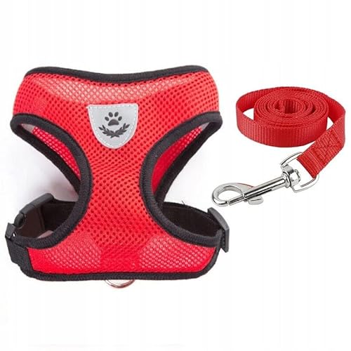 UNIZOO |Hundegeschirr mittelgroße Hunde | Dog Harness | Robustes Geschirr für Hunde | Atmungsaktives Material | Verstellbarer Gurt | Größe (Rot, L) von UNIZOO